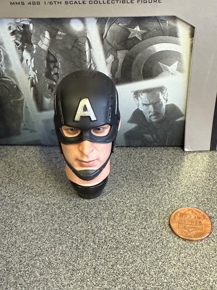 HOT TOYS SIDESHOW EXCLUSIVE 1/6 MMS488 CAPTAIN AMERICA – HEAD SCULPT + HELMET