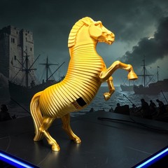Trojan Horse The Odyssey 3D Printed Ancient Greek Display Figure Gold 2026