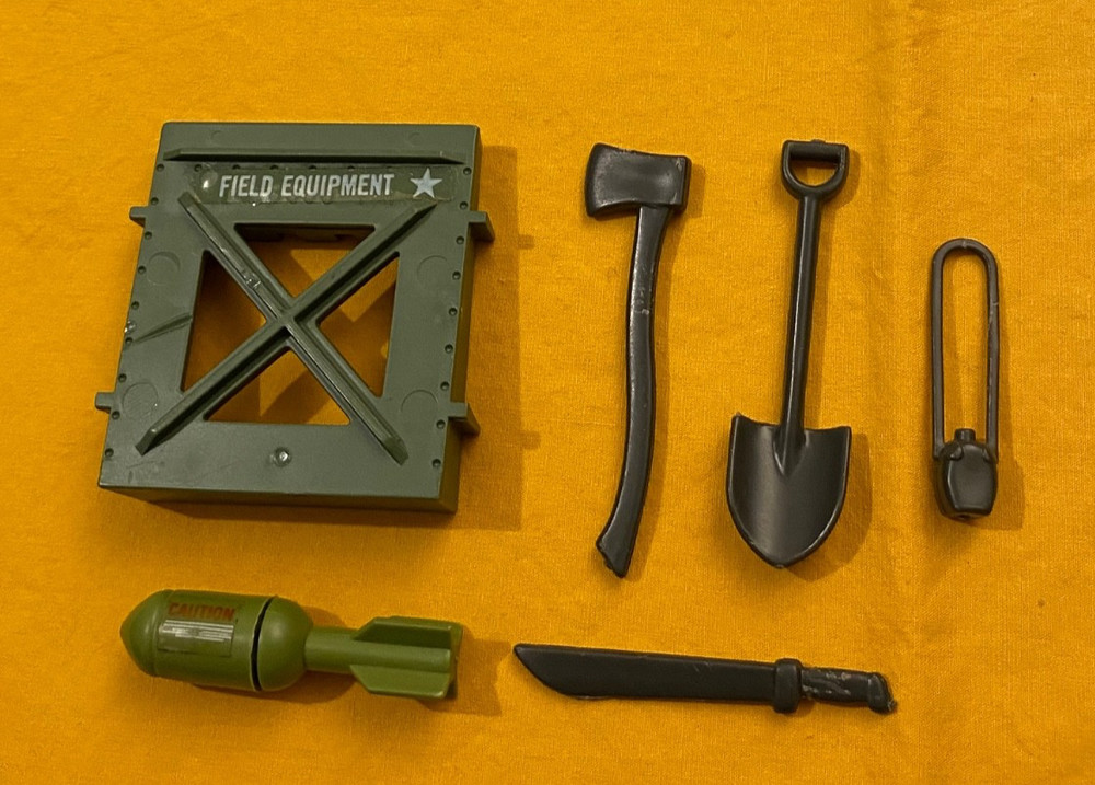 G.I. GI JOE gijoe BIVOUAC WEAPONS PARTS LOT #6 machete axe shovel bomb FREE SHIP