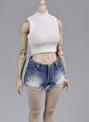 1/6 ripped denim shorts for female 12″ figure Phicen hot toys worldbox ❶USA❶