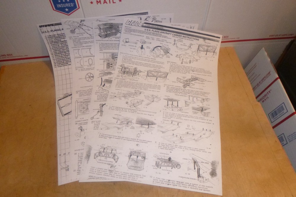 1985 HASBRO 3 34″ G.I. JOE U.S.S. FLAGG AIRCRAFT CARRIER INSTRUCTIONS