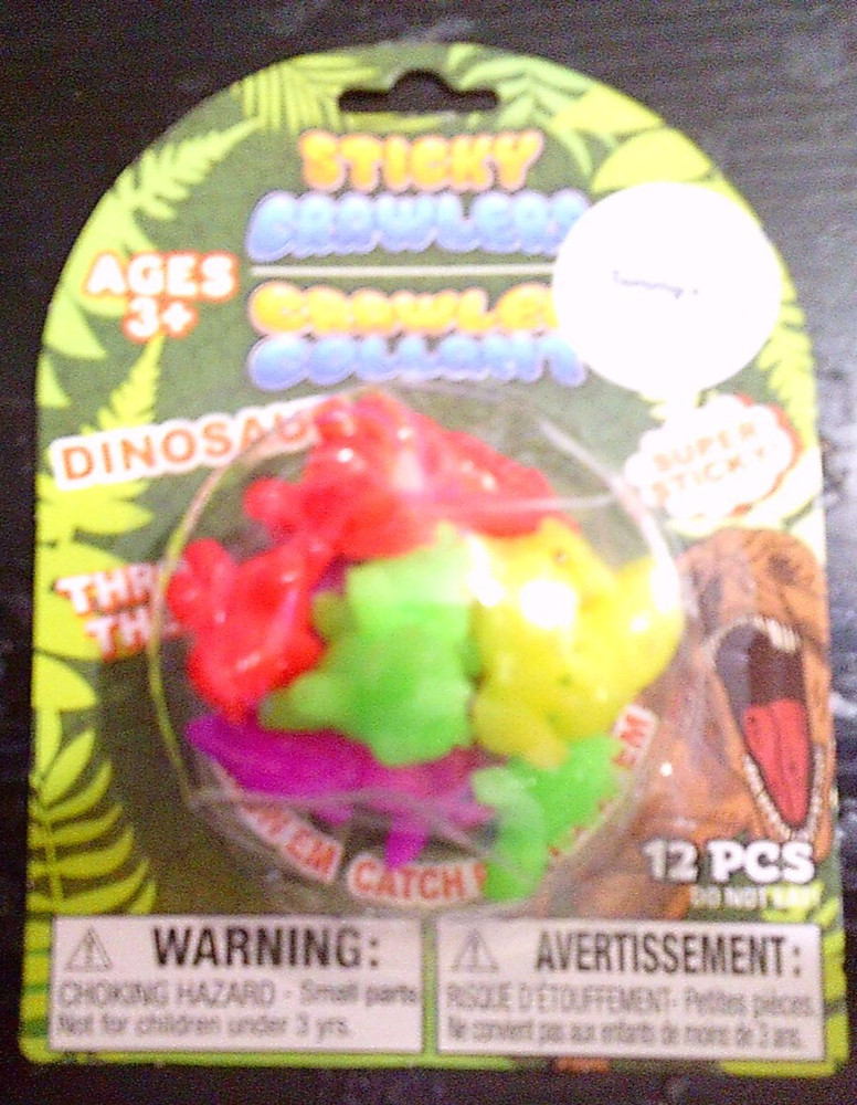 NEW pack of 12 pcs Sticky Crawlers fidget toys DINOSAURS DINOS super sticky