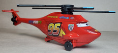 Disney Pixar Cars 2 WGP Lightning McQueen Helicopter Diecast 1:55 FC Team #95