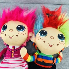 Flip Zee Trolls 2 in 1 Plush Rainbow Galore & Pretty in Pink Toy