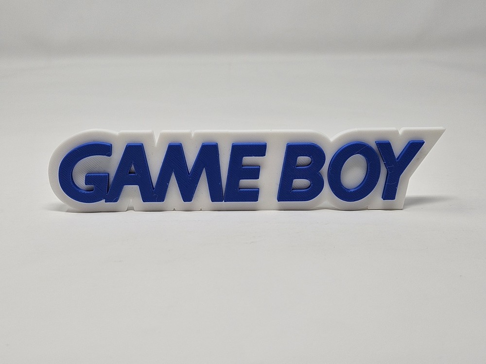 3D Printed Game Boy Logo Sign Blue And White With Magnets