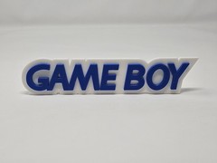 3D Printed Game Boy Logo Sign Blue And White With Magnets