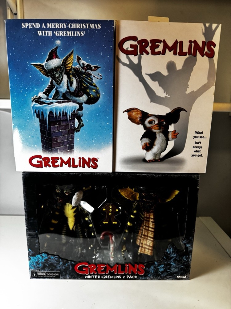 NECA Gremlins Gizmo, Santa & Winter Gremlins 2 Pack (Lot of 4) 7” Action Figures