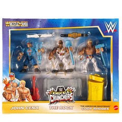 Knuckle Crunchers John Cena, The Rock & Cody Rhodes Action Figure Set NEW