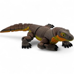 3D Printed Articulated Komodo Dragon Figurine – Autumn Morph, Brown & Orange