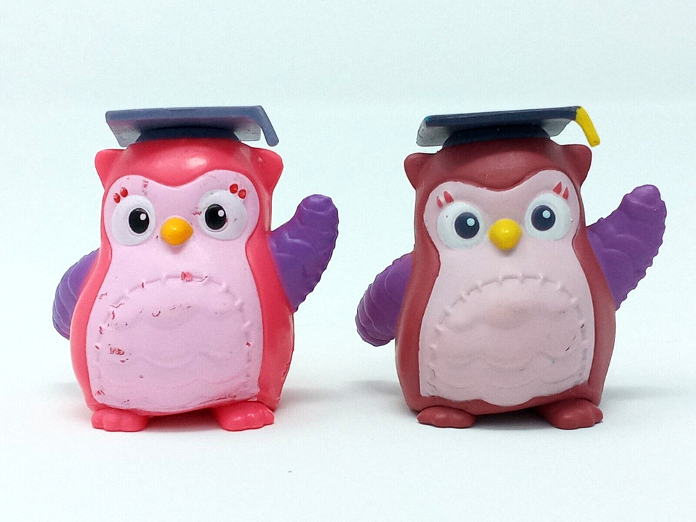 Hootsburgh Owl 1.75″ Figures 2 pink & brown Doc McStuffins Disney Just Play