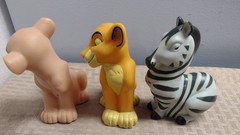 5 Vintage Plastic Rubber Squeak Squeeze Toy Lion King characters, Disney 90’s