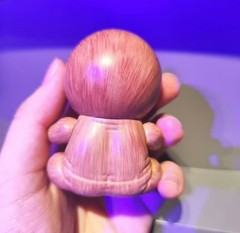 poplife mindstyle wood grinnie art ron english designed art toy maybe 10cm tall