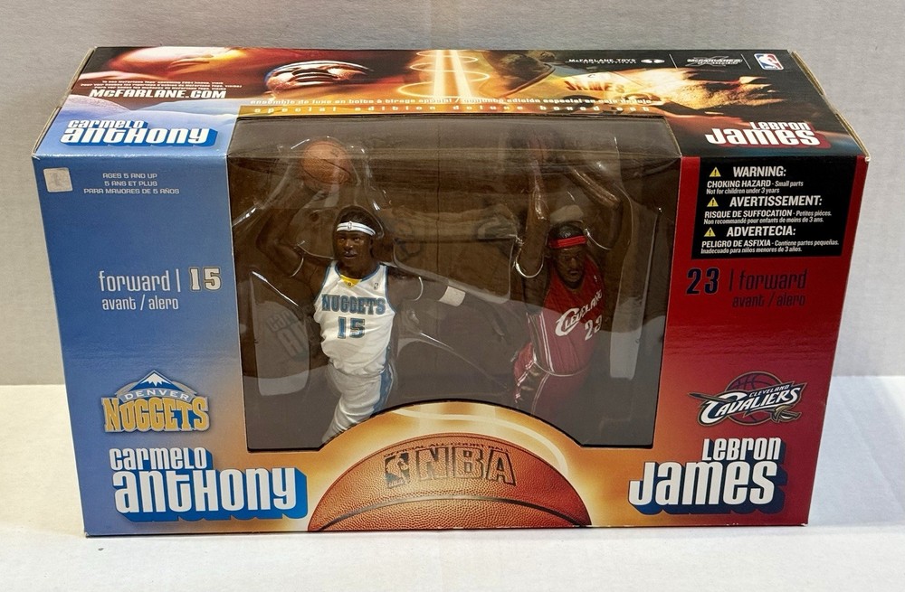 2004 McFarlane Toys NBA 2 Pack Carmelo Anthony & LeBron James Deluxe Boxed Set