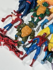 Vintage 90s Action Figures Toys Lot Of 9 Bundle TMNT Marvel Spider-Man Catdog