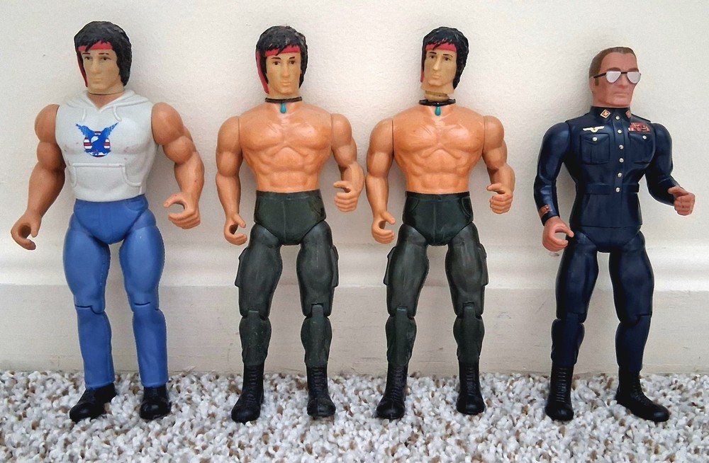 1985 Rambo Action Figure 7” Coleco Force of Freedom w/ Accessories Lot of 4
