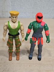 Vintage Lot GI Joe GUILE STREET FIGHTER 2 + Flak Viper Cobra Figures (No Weapon)