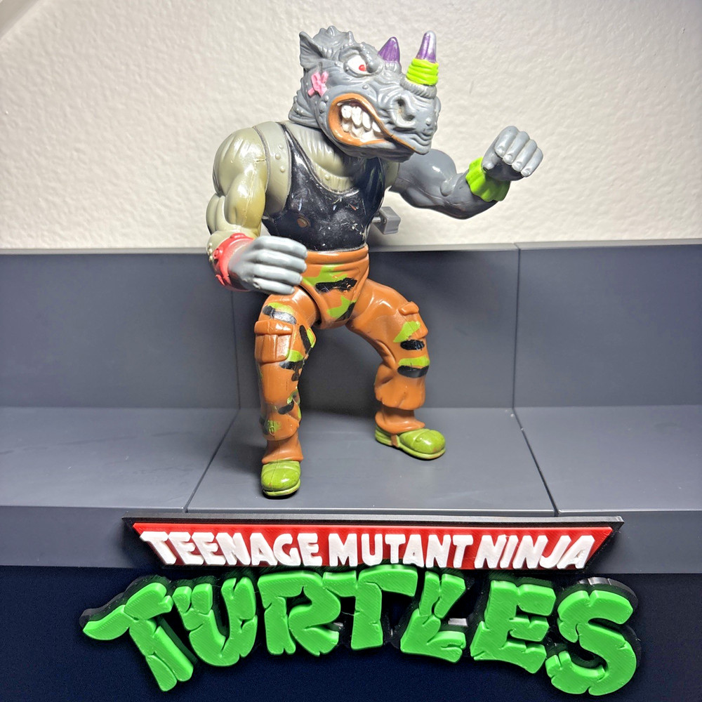 1991 Vintage TMNT Machine Gunnin’ Rocksteady Figure Teenage Mutant Turtles