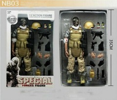 1/6 NB03A Military Army Combat Wounded Soldier 12” Action Figure Doll &Gun Set