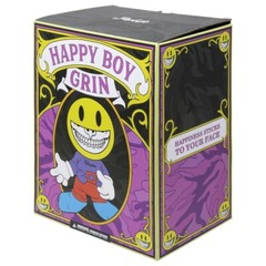 POPAGANDA X RON ENGLISH 9 INCH HAPPY BOY GRIN FIGURE YELLOW Limited Editon Rare