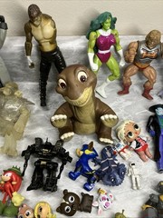 Huge Mixed Lot of Over 200 Random Toys & Figures HE MAN Anime review photos USED