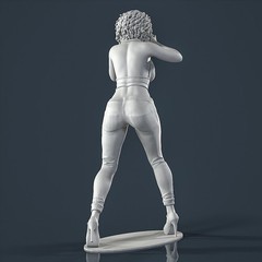 Unpainted Painted resin figurine Woman girl female photographer