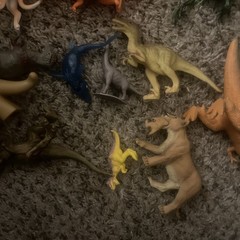 Large Mixed Lot of 41 Vintage Dinosaurs Lion animals Toys Figures 3” To 9” Dinos