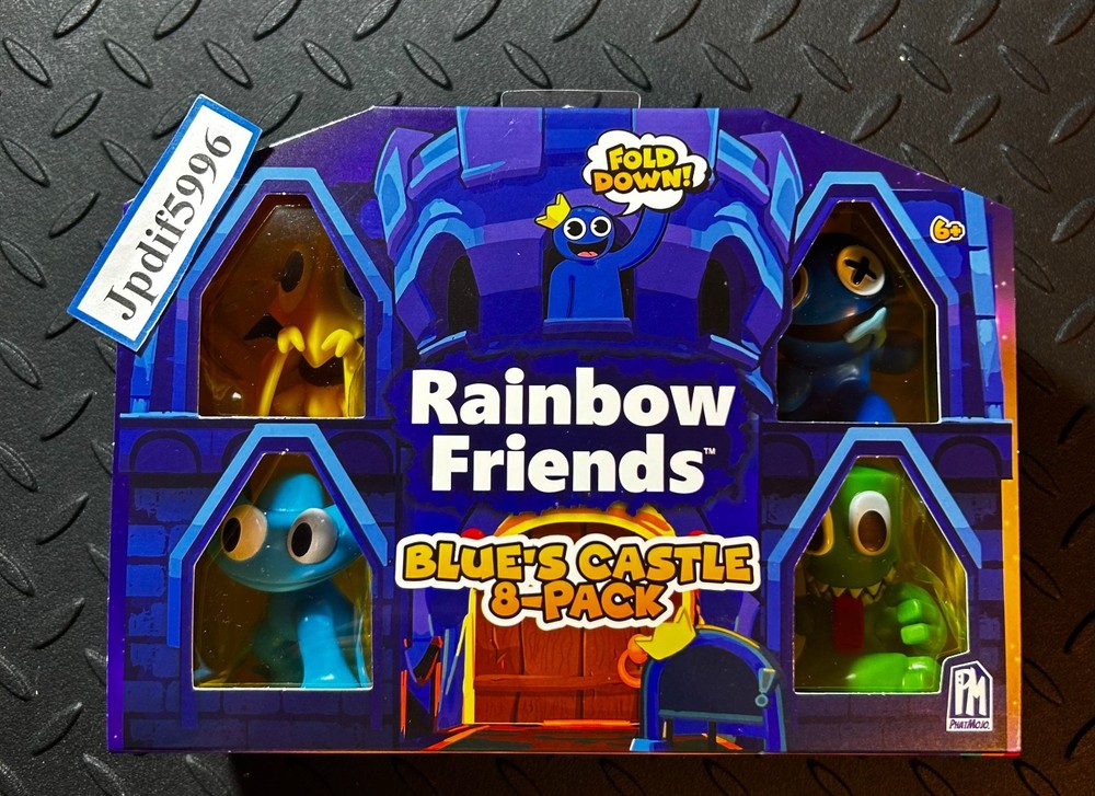 Rainbow Friends Blues Castle 8 Pack Blue Green Cyan Yellow 4 Mystery Figures