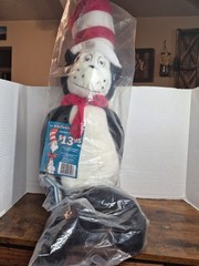 Vintage Macys Cat in the Hat Plush 28 inch 1995 Dr. Seuss Plush W/book NEW!