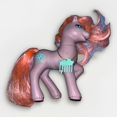Hasbro My Little Pony G2 Petal Blossom Purple Pony Pink Hair 1997 Original Comb