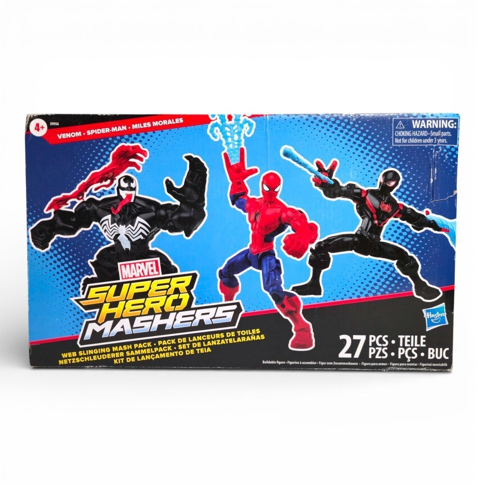 Marvel Super Hero Mashers Spider-Man, Venom & Miles Morales Set [DAMAGED BOX]