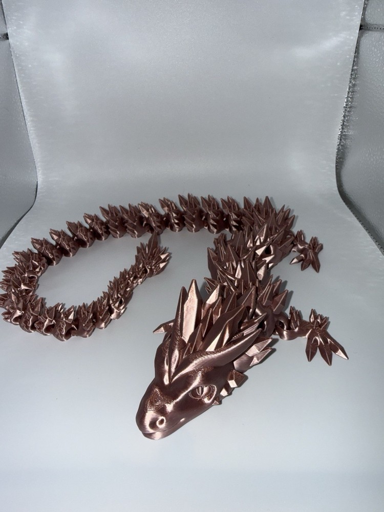 3D Printed Crystal Dragon Flexible Full Articulated Dragon Desk Toy Decoration