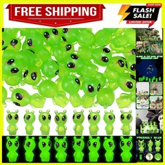 50 Pcs Mini Resin Alien Figures Glow in The Dark Tiny Aliens Figurine to Hide…