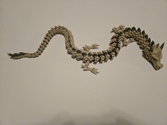 3d Printed Dragon-two Color-Tan & Olive Green-29 Inches Long