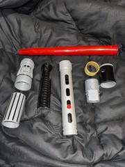 Star Wars LFL 2007 Hasbro Red Dark Side Lightsaber Build A Saber PARTS LOT