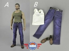 1/6 Tank Top Jeans Boots Set For 12″ PHICEN M33 M34 MUSCULAR Male Figure