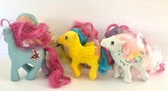 Vintage Lot Of 6 My Little Pony All Say Hong Kong Or China On Foot Hasbro 83-87