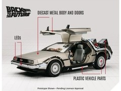 Tomy 1/10 Die Cast Back to the Future DeLorean Time Machine w/ Einstein Flames
