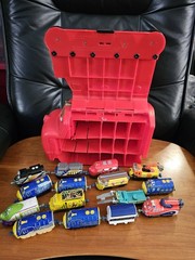 Chuggington Die-Cast Train Lot 15 & Plastic Trains Carrying Case EUC