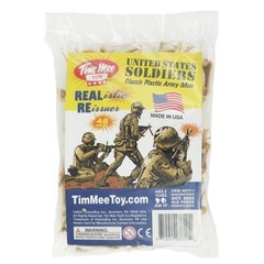 TimMee Plastic Army Men – Tan 48pc Toy Soldier Figures – Made in USA