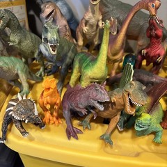 DINOSAUR Toy Figure Lot of 30 Hard Plastic Prehistoric Animals T Rex All Sizes