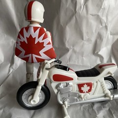 Disney Pixar Toy Story 4 Duke Caboom with Motorcycle Pull ‘N Go Figure Works