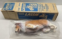 Vtg 1970s Lassie TV Show Toy Dog Gabriel Movable Head Legs Tail Action Figure