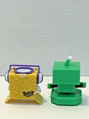 2 Rare LANKYBOX Loose Action Figures/DJ Boxy Series 5 & Green LankyBot Series 2