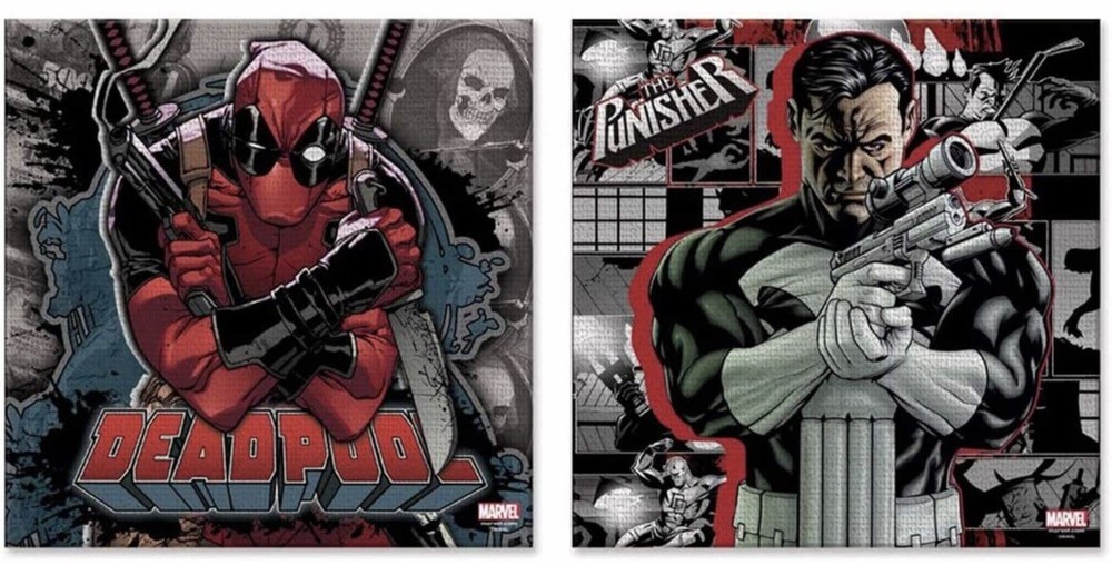 New Marvel Deadpool & Punisher Comics TV Movie Canvas 2 Art Pack Set 12x12x1
