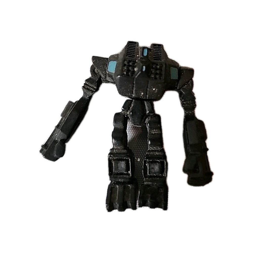 Robotakons Miniature Articulated Robot Figure by Robert Curet 1.5″ Black/Blue