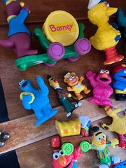 Large Mixed Lot of Plastic Rubber Vinyl Barney Sesame Street TV Character Play