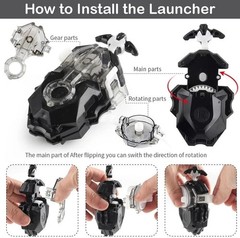 Bey Battling Burst Launcher and Grip, B-184 Left and Right Spin String Launcher