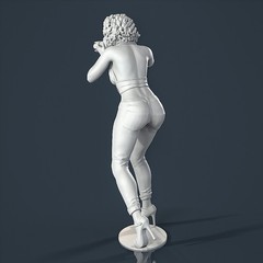 Unpainted Painted resin figurine Woman girl female photographer