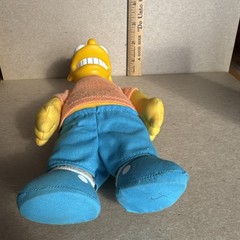 1990 Bart Simpson 8.5” Plush Doll with Plastic Head Orange Shirt Free US Ship