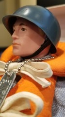 GI Joe 3D printed replacement helmet lug, D lug in green, blue, black & white